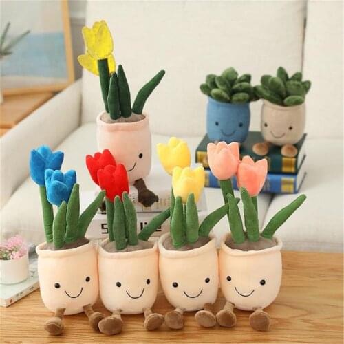 Peluches Kawaii Room Home Decor Ornaments Simulation Flower Plant Plushie Doll Indoor Plush Toys Desktop Decoration Gift peluche