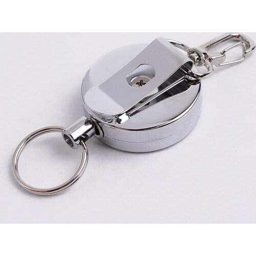 Anti-lost Telescopic Key Ring Resilience Steel Wire Rope Elastic Keychain Recoil Sporty Retractable Alarm Key Chain Keys Trinket