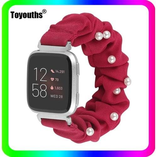 Toyouths Elastic Watch Straps for Fitbit Versa Fabric Scrunchies Watchband Leisure Watch Replacement Acessory for Fitbit Versa 2