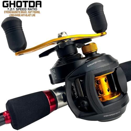 Baitcasting Fishing Reel 7.2:1 8kg Brake Power for Carp Fishing High Speed 7.2:1