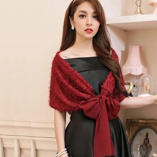 Black Burgundy Blue Ladies Woolen Shrugs Bolero Women Evening Dress Jacket Capes Bolero Femme Mariage Bridal Shawls And Wraps