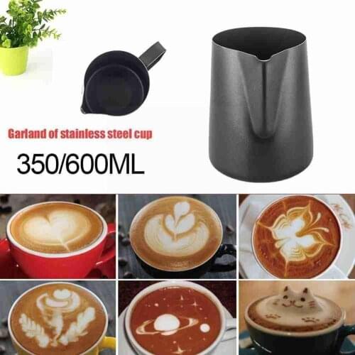 12/20oz Nonstick Steel Milk Frothing Pitcher Espresso Latte Pitcher Frothing Barista Jug Craft Cappuccino Cream Coffee I5M4