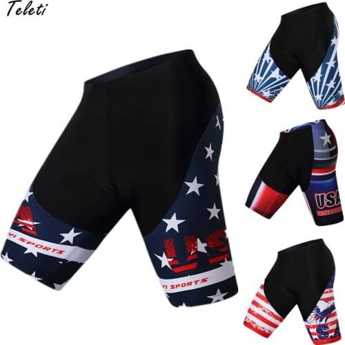 Teleyi Coolmax 5D Cycling Shorts USA Racing Sport mtb Bicycle Shorts Summer Gel Pad Road Riding Bicycle Shorts For Man Women