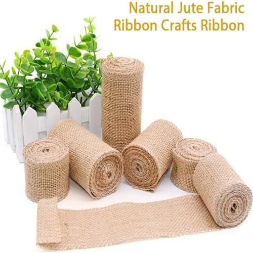 1M Burlap Ribbon Natural Jute Burlap Hessian Ribbon Rolls 25-150mm Vintage Rustic Wedding Gift Wrapping Party Christmas Decor