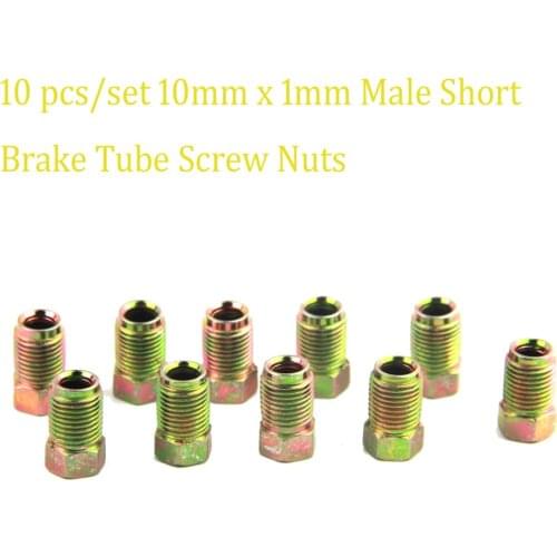 10Pcs 10mm x 1mm Male Short Brake Pipe Screw Nuts Replacements Accessories Brake Tube Screw Nuts For 3/16" Metric Braking Tubes