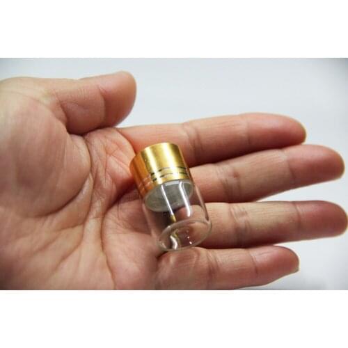 10pcs 22*30mm Small Glass Bottles With Golden Screw Plastic Cap Transparent Essential Oil Spice Glass Vials Wedding Decor Gifts