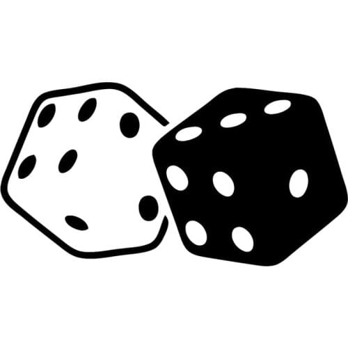 18.2cm*9.7cm Cubes Dice Decor Car Accessories Stickers Vinyl Decals Black/Silver S3-6025