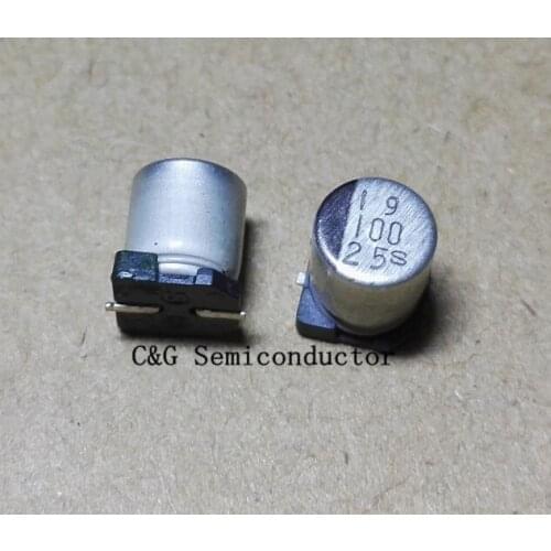 20pcs 25V 100uF 6*7 SMD Aluminum electrolytic capacitors