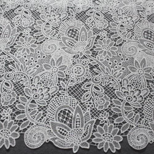 5Yards African White Flower Milk Silk Lace Fabrics High Quality French Lace Fabric For Women Party Dress Nigerian Lace Fabric