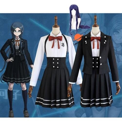Anime Danganronpa V3 Shirogane Tsumugi Cosplay Costume Wig Coat+Shirt+Skirt Halloween Christmas Party Suit Uniform