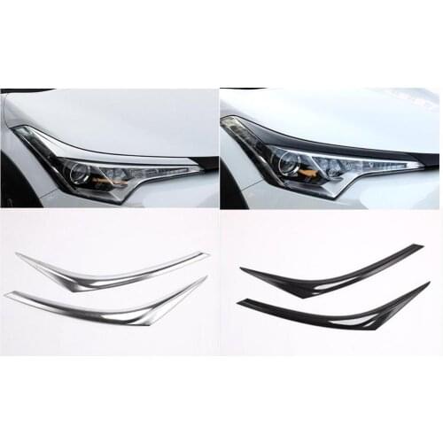 For Toyota C-HR CHR ABS Car Headlights frame light eyebrow cover Trim Chromium Styling Exterior Accessories 2017 2018 2019