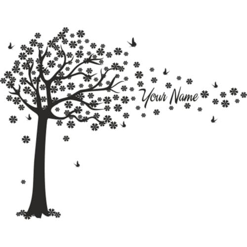 Butterfly Tree -Vinyl Girls Name Wall Stickers Home Decor Art Wall Stickers Stickers for Girl Room