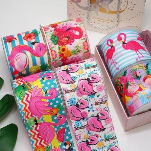 Free shipping 3 Inch 75 mm Cartoon Printed Grosgrain Ribbons for Bows Craft Suppliers 52941