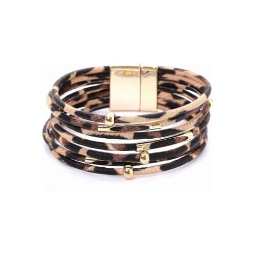 Free Shipping HBR001 100Pcs/lot Reto Artificial Leather Bracelet W Metal Magnetic Clasp Women Wearing Vintage Jewelry Wholesales