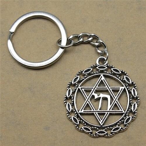 Wallet Keychain Star Of David Return Gifts For Kids Birthday Party 38x35mm Pendant Silver Color Plated