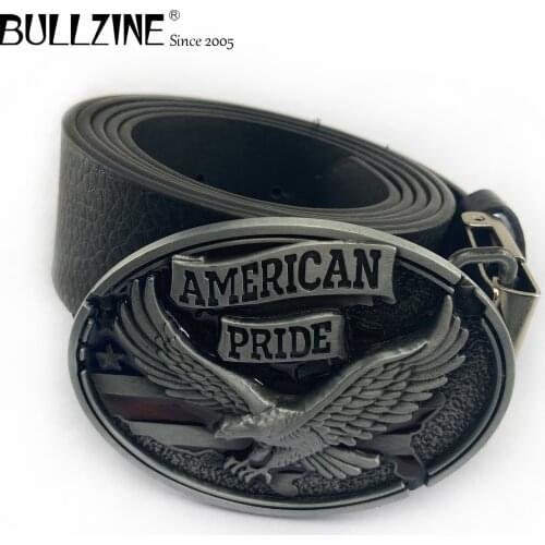 Bullzine zinc alloy retro American pride flying eagle belt buckle Free PU belt jeans gift belt buckle FP-03339 drop shipping