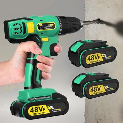 50N.M Electric Impact Drill/Electric Drill Wrench Cordless Impact Drill Screwdriver Rotary LED light with 2 pcs 8000mAh Battery