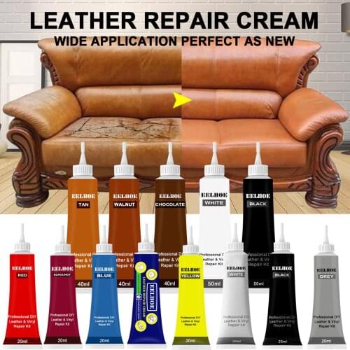 EELOHE 20ml Leather Repair Gel Home Car Seat Leather Supplement Repair Renovation Cream Leather Cleaner 14 Colors