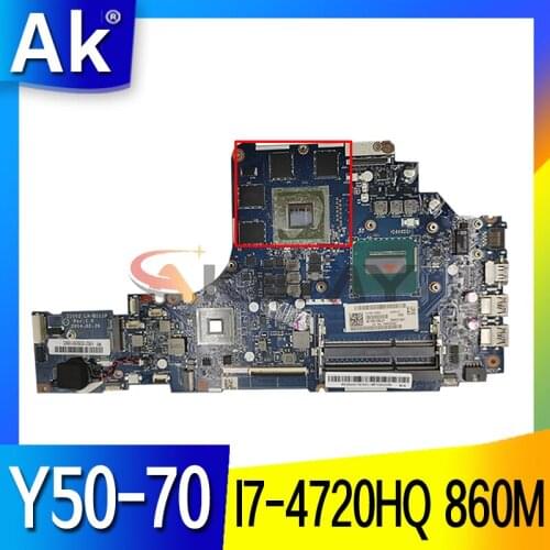 FRU:5B20H29179 FOR Lenovo Ideapad Y50-70 Laptop Motherboard ZIVY2 LA-B111P SR1Q8 I7-4720HQ HM87 860M 2GB Tested High quality