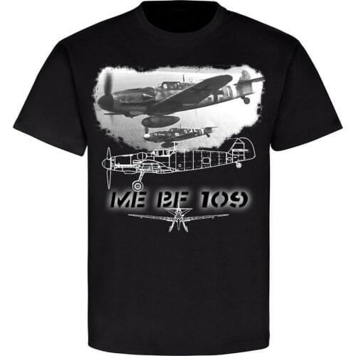 German Air Force Aircraft ME BF 109 Fighter Hunter Pilot T-Shirt. Summer Cotton O-Neck Short Sleeve Mens T Shirt New S-3XL