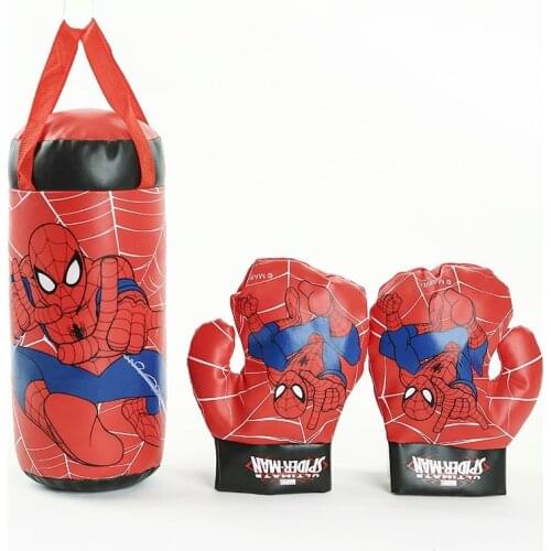Spiderman Kids Figure Toy Gloves Sandbag Suit Birthday Gifts Boxing Outdoor Sports Toys For Parent child Interaction Spider Man