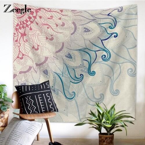 Zeegle Indian Mandala Tapestry Wall Hanging Multifunctional Tapestry Boho Printed Bedspread Cover Yoga Mat Blanket Picnic cloth