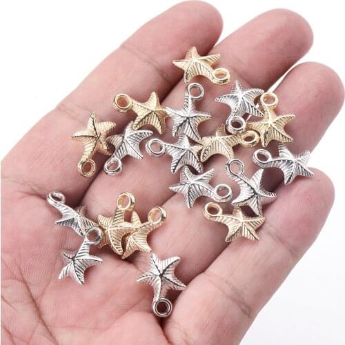IYOE 50/100/150pcs 12x15mm CCB Charms Beads Acrylic Starfish Shape Charms For DIY Bracelet Necklace Jewelry Making Supplies