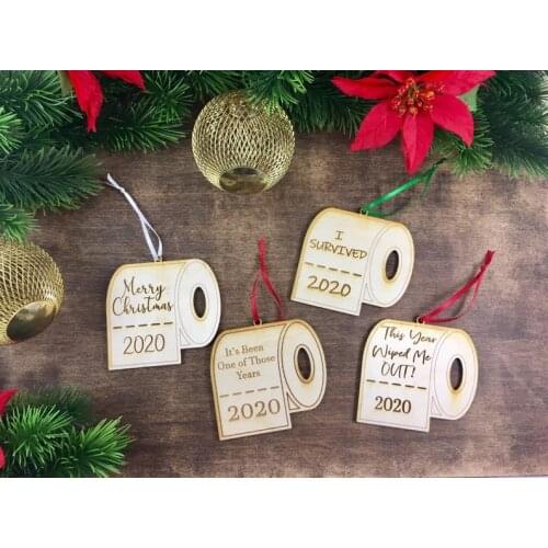 Merry Christmas toilet paper Quarantine at home Xmas tree decor ornament decoration holiday gift for guest friend
