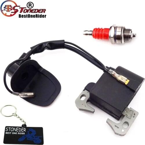 STONEDER Ignition Coil Red L7T Spark Plug For Chinese 47cc 49cc 2 Stroke Engine Parts Kids Mini Dirt Quad ATV Pocket Bike Minimo