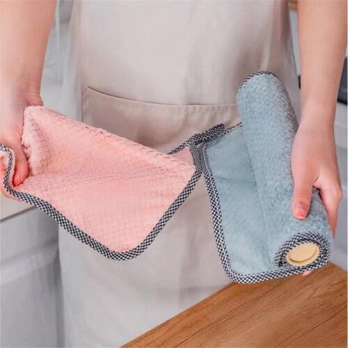 Kitchen daily dish towel, dish cloth, kitchen rag, non-stick oil, thickened table cleaning cloth, absorbent scouring pad