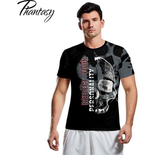 Phantasy 3D T-shirts Men skull Printed Fitness Shirt Cosplay Raglan Long Sleeve European Carnival Superhero Tops Tees Dropship