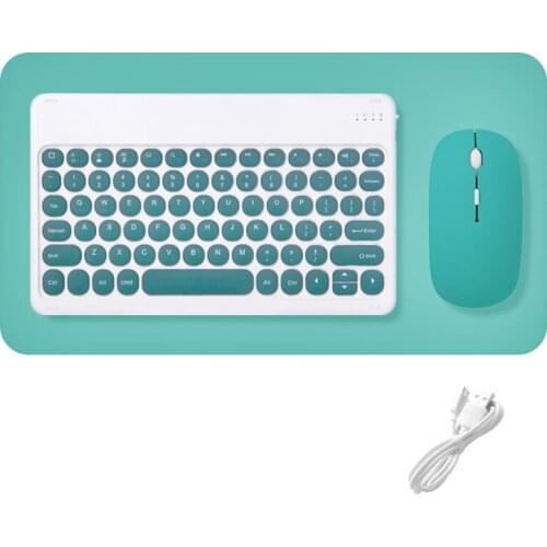 For iPad Keyboard and Mouse Combos Set Retro Round Wireless Bluetooth-compatible Keyboard For iOS Android Windows Phone Tablet