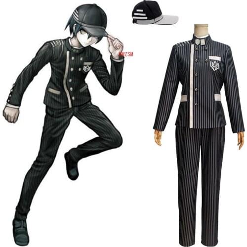 New Danganronpa V3 Cosplay Saihara Shuichi Cosplay Costume Anime Game School Uniform Suit Outfit Coat + Pants + Hat