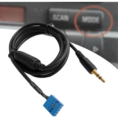 3.5mm Auxiliary Cable Interface Adapter For BMW E46 98-06 Blue 10Pins Replacement Accessory