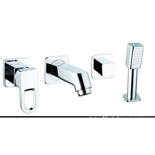 Supply of new in-wall family of four rotating head of copper hand spray basin faucet (rear panel cover solid copper)