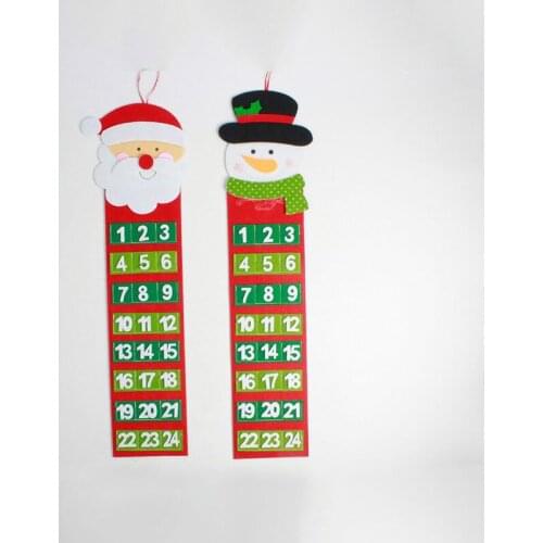 Christmas Advent Calendar Santa Claus Family Pendant Snowmen Hanging Calendar Window Decor Party Supply Xmas Gift