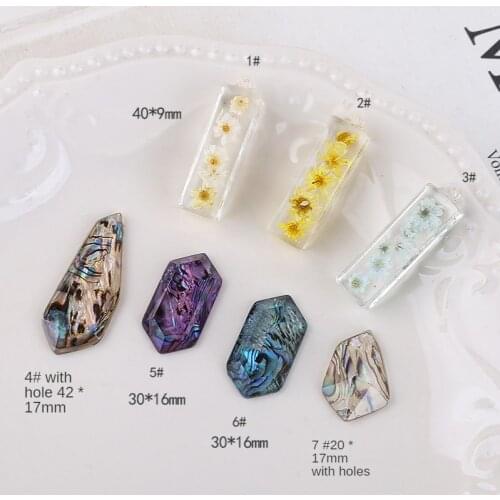 Three-dimensional rectangular transparent eternal flower acrylic pendant irregular geometry diy handmade jewelry accessories