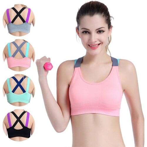 Female Seamless Running Yoga Bra Sports Top Back cross Bra Push Up Women Gym Fitness Sports Crop Tops