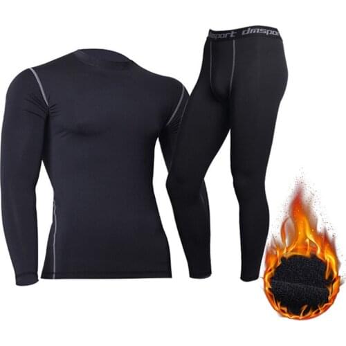 Winter Sportswear Man Basketball Practice Set Mens Tracksuit Men Thermal Base Layer Tight Long Johns and Tops Compression Suits