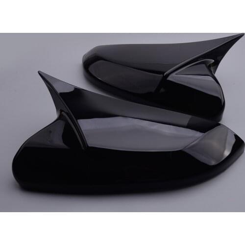 1 Pair Ox Horn Glossy Black Side Rear View Door Wing Mirror Cover Trim Shell ABS Fit for Honda Civic 10th 2016 2017 2018 2019