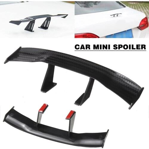 1pcs Mini Carbon Fiber Pattern Spoiler Car Trunk Rear Tail Wing Auto DIY Decoration Parts Accessories