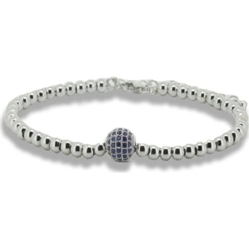 1pc Anil Arjandas Men Bracelets 24K Color Brass Beads & 8mm Drill Balls Micro Pave Black CZ Beads Charm Men Bracelet Jewelry