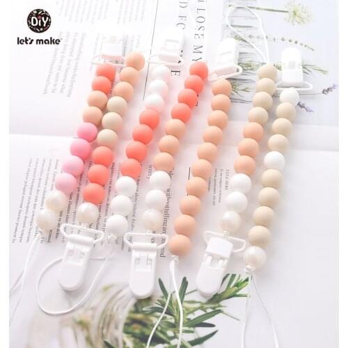 Lets Make Pacifier Clips Silicone Beads Making Teething Holder For Dummy 1pc Safe BPA Free Food Grade Silicone Baby Pacifier