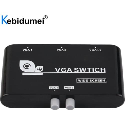 2 In 1 Out VGA Selector Box VGA Video Switch 2-Way Sharing Selector Switch Switcher Box For PC Monitors Projectors