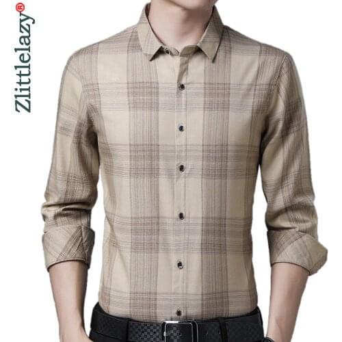 2020 brand new long sleeve men social shirt streetwear casual plaid shirts dress mens slim regular fit clothes fashions 90301