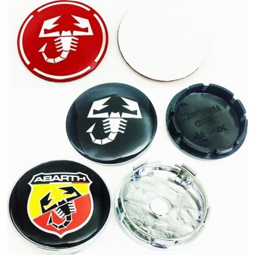 4pcs 56mm 60mm Rims Cover Dust-Proof Sticker Car Styling Decal For Fiat Seat Abarth Auto Wheel Center Hub Caps Badge Logo Emblem