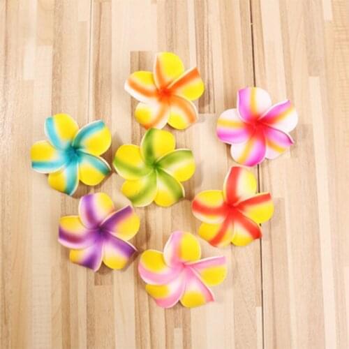 50Pcs/lot Plumeria Hawaiian PE Foam Frangipani Artificial Flower Headdress Flowers Egg Flowers Wedding Decoration Party Supplies