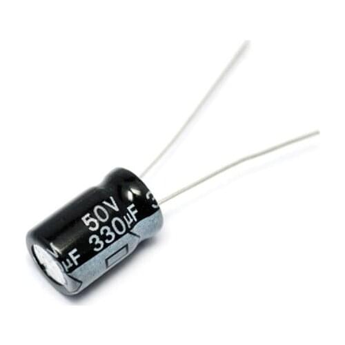 500pcs 330uF 50V 105 Radial Electrolytic Capacitor 50V330UF 10*16mm