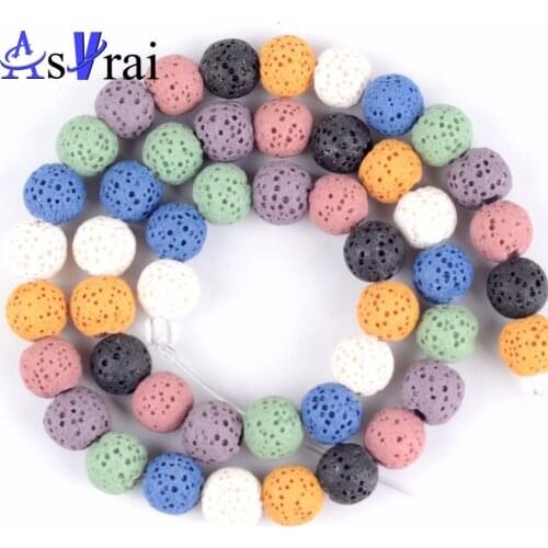 A+ Natural Stones Lava Volcanic Rock Round Beads for Jewelry Making 6 8 10 12mm Charm Beads Diy Bracelet Necklace Essential Oil