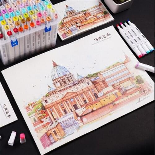 A3/A4/A5 Professional Marker Pen Paper Sketchbook Graffiti Hand Drawing Marker Pen Book Artist Supplies